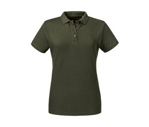 RUSSELL RU508F - Polo Organic Dames Donkere olijf