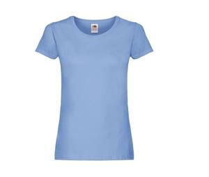 Fruit of the Loom SC1422 - Dames-T-shirt met ronde hals Hemelsblauw