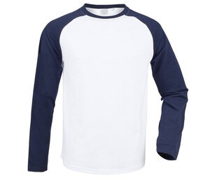 SF Men SF271 - Baseball T-shirt met lange mouwen Wit/ Oxford marine