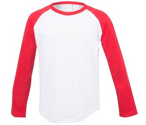 SF Mini SM271 - T-shirt baseball manches longues enfant Wit / Rood