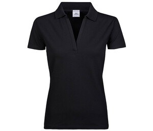 Tee Jays TJ1409 - Womens luxury V-neck stretch polo Zwart