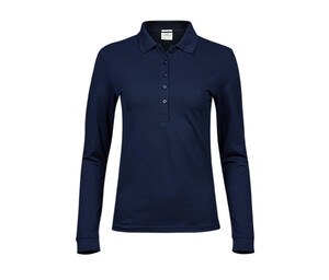 Tee Jays TJ146 - Womens luxury stretch long sleeve polo Marine