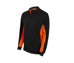 VELILLA V5514 - Tweekleurige Polo Lange Mouwen Zwart / Oranje