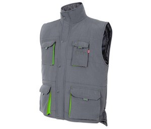 VELILLA V5902 - GILET MATELASSÉ BICOLORE MULTI-POCHES Grijs/Lime