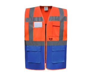 Yoko YK801 - Multifunctioneel vest met hoge veiligheid Hizicht Oranje / Koningsblauw