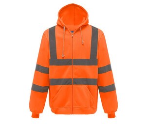 Yoko YKK07 - Hogezichtbaarheid hoodie met rits  Hizicht Oranje