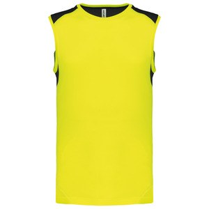 Proact PA475 - Tweekleurige sporttop Fluorescerend geel / zwart