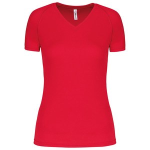 Proact PA477 - Dames sport-t-shirt V-hals Rood