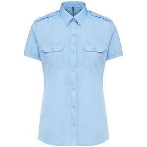 Kariban K504 - Damespilootoverhemd korte mouwen Hemelsblauw
