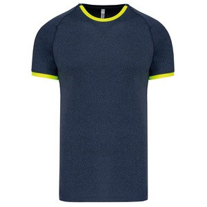 Proact PA406 - Sport-t-shirt Marine Heather / Fluorescerend Geel