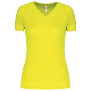Proact PA477 - Dames sport-t-shirt V-hals Fluorescerend geel
