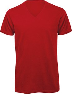 B&C CGTM044 - Biologisch Katoen Inspire V-hals T-shirt Rood