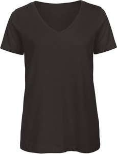 B&C CGTW045 - Biologisch Katoen Inspire V-hals T-shirt / Vrouw Zwart
