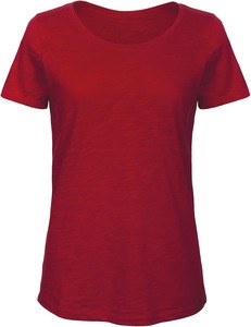 B&C CGTW047 - SLUB Organic Cotton Inspire T-shirt / Woman Chique rood
