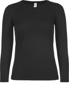 B&C CGTW06T - #E150 Dames-T-shirt lange mouwen Zwart