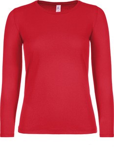 B&C CGTW06T - #E150 Dames-T-shirt lange mouwen Rood