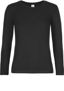 B&C CGTW08T - Dames-T-shirt lange mouw #E190 Zwart