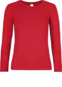 B&C CGTW08T - Dames-T-shirt lange mouw #E190 Rood