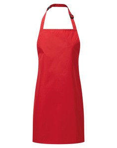 Premier PR145 - Waterdichte schort met bovenstuk “Essential” Rood