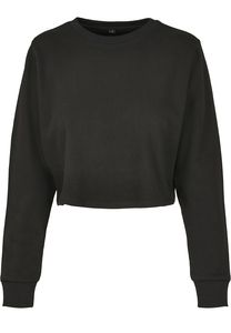 Build Your Brand BY131 - Dames Terry Cropped Crew Zwart