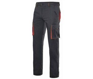 VELILLA V3024S - Tweekleurige stretchbroek met meerdere zakken Zwart / Rood