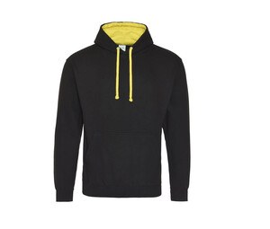 AWDIS JH003 - Hoodie met capuchon Contrast Gitzwart / Zonnegeel