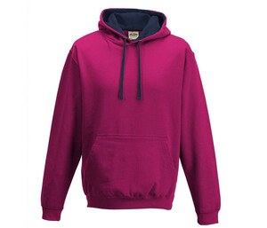 AWDIS JH003 - Hoodie met capuchon Contrast Roze/Frans marine