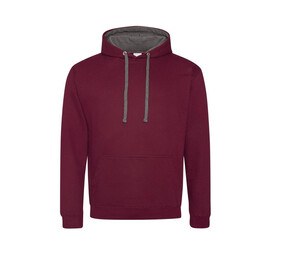 AWDIS JH003 - Hoodie met capuchon Contrast Bourgondië/Kool