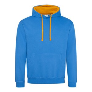 AWDIS JH003 - Hoodie met capuchon Contrast Saffierblauw/oranjebruin