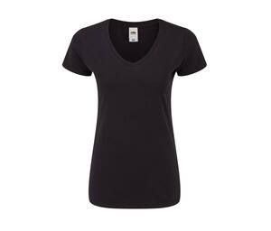 FRUIT OF THE LOOM SC155 - T-shirt femme col V Zwart
