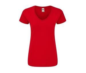 FRUIT OF THE LOOM SC155 - T-shirt femme col V Rood
