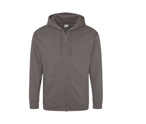 AWDIS JH050 - Hoodie met Rits Staalgrijs