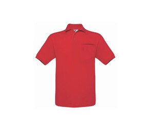 B&C BC415 - Polo avec poche homme Rood