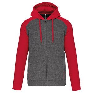 PROACT PA380 - Fleece met rits en tweekleurige capuchon unisex