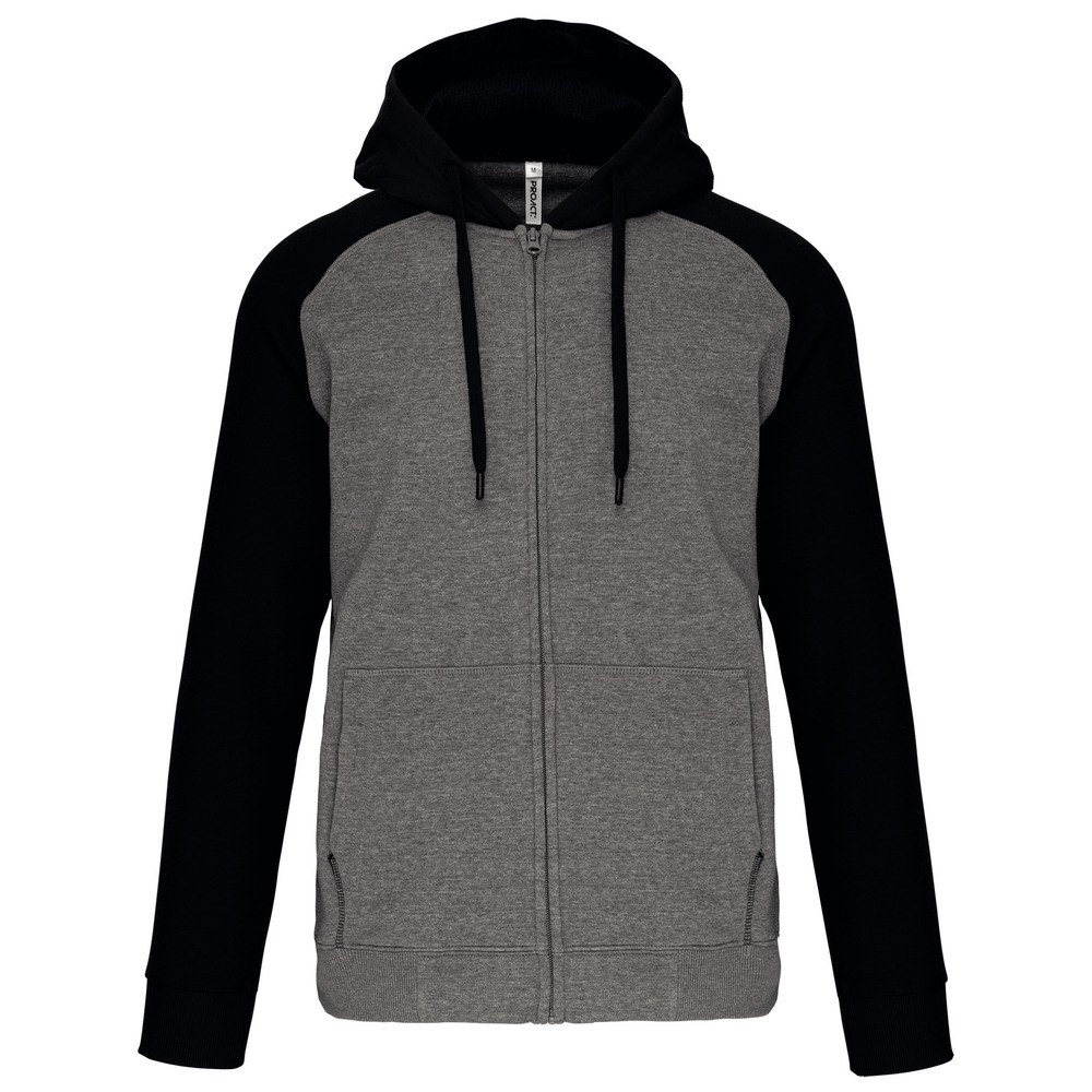 PROACT PA380 - Fleece met rits en tweekleurige capuchon unisex