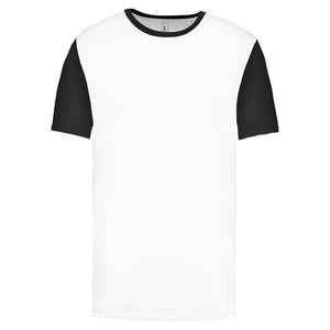 PROACT PA4023 - Volwassen tweekleurige jersey met korte mouwen Wit / Zwart