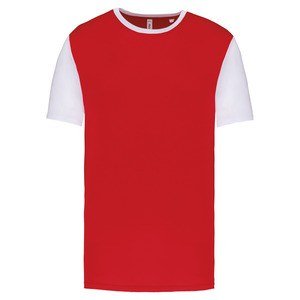 PROACT PA4023 - Volwassen tweekleurige jersey met korte mouwen Sportief Rood / Wit