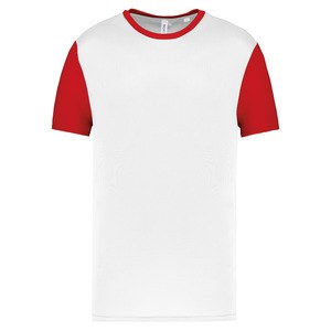 PROACT PA4023 - Volwassen tweekleurige jersey met korte mouwen Wit / Sportief Rood