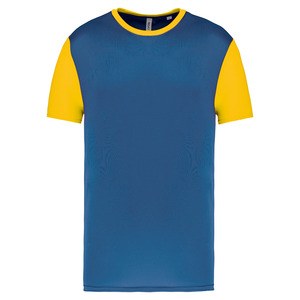 PROACT PA4023 - Volwassen tweekleurige jersey met korte mouwen Sportief Koningsblauw / Sportief Geel