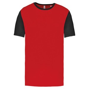 PROACT PA4023 - Volwassen tweekleurige jersey met korte mouwen Sportief Rood / Zwart