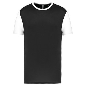 PROACT PA4023 - Volwassen tweekleurige jersey met korte mouwen Zwart / Wit