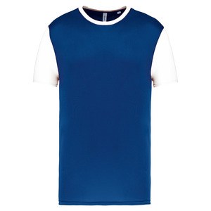 PROACT PA4023 - Volwassen tweekleurige jersey met korte mouwen Donkerblauw / Wit