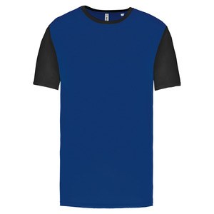 PROACT PA4023 - Volwassen tweekleurige jersey met korte mouwen Donkerblauw / Zwart