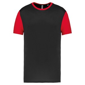 PROACT PA4023 - Volwassen tweekleurige jersey met korte mouwen Zwart / Sportief Rood