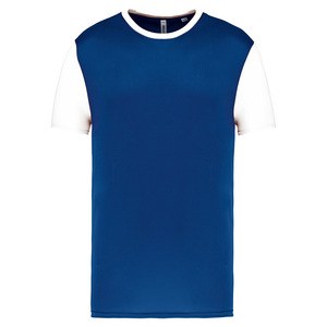 PROACT PA4024 - Tweekleurige jersey met korte mouwen voor kinderen Donkerblauw / Wit