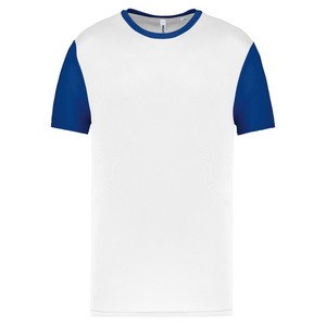 PROACT PA4024 - Tweekleurige jersey met korte mouwen voor kinderen Wit / Donkerblauw