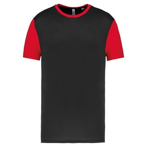 PROACT PA4024 - Tweekleurige jersey met korte mouwen voor kinderen Zwart / Sportief Rood