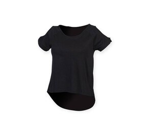 SF Women SK233 - Extra lang t-shirt op de rug Zwart
