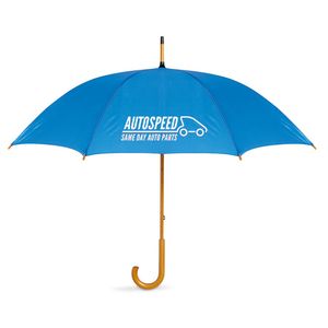 GiftRetail KC5132 - Paraplu met houten handvat Koningsblauw