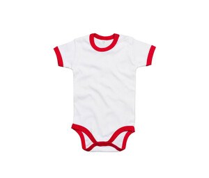 BABYBUGZ BZ019 - BABY RINGER BODYSUIT Wit / Rood